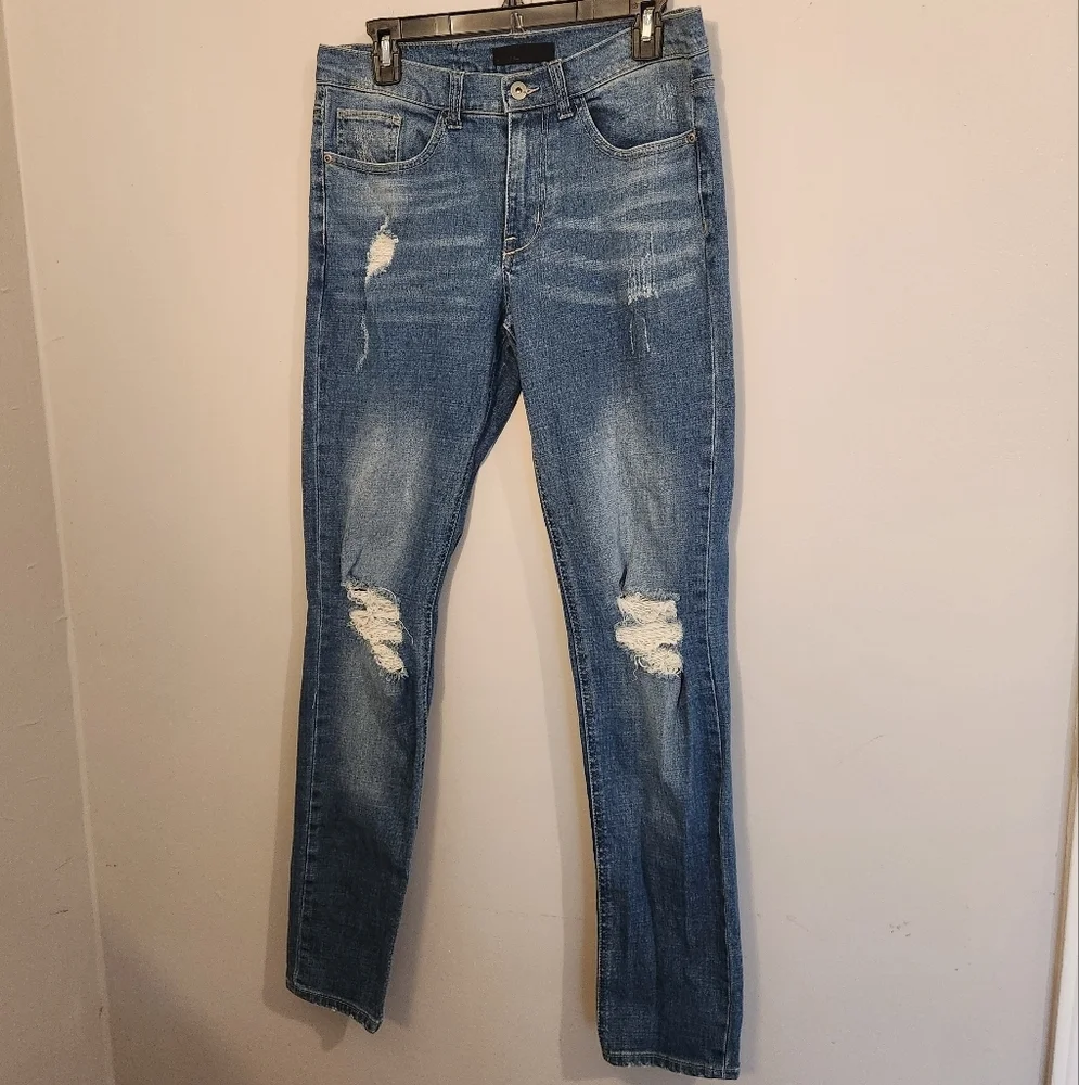 Rails Men’s Stretch Skinny Jeans 31x32 Light Wash Distressed Denim